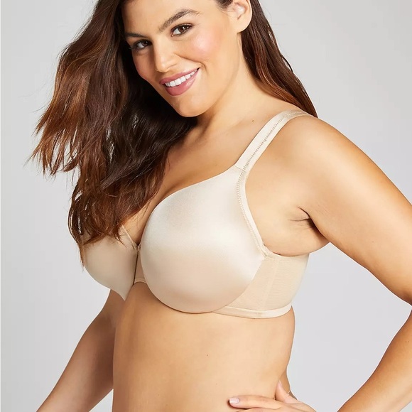 Cacique NEW Smooth Lightly Lined Full Coverage Bra Color Cafe Nude Sz 52DDD - Picture 2 of 6